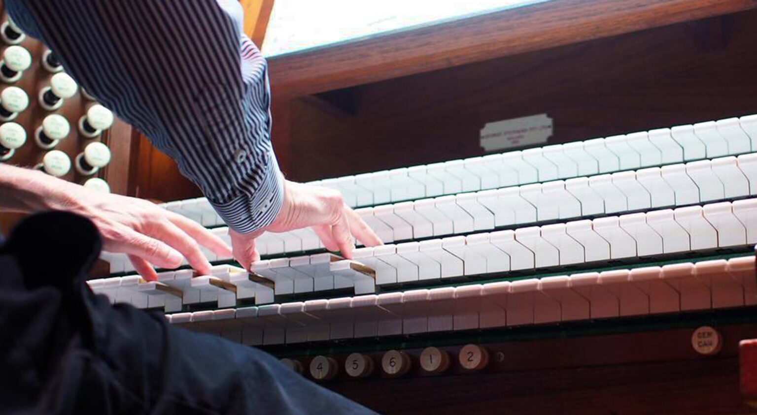 Person playing organ